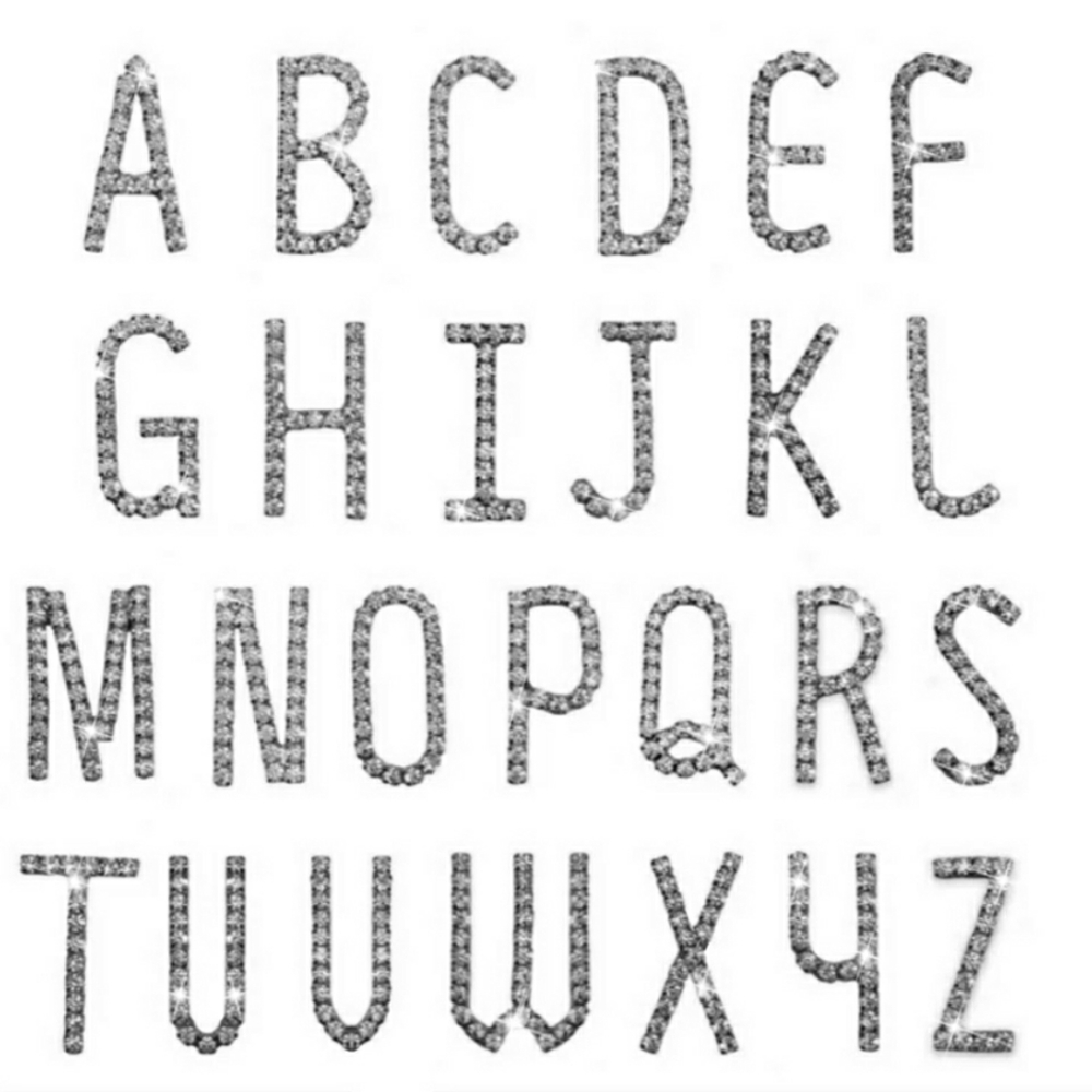 (TWO LETTERS) Rhinestone Hair Barrette - Picture 4 of 5